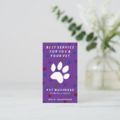 Carte De Visite pattes violettes chien chat assis (Debout devant)