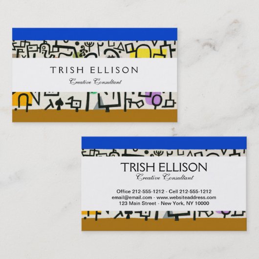 Carte De Visite Paul Klee Expressionniste Abstrait Rich Harbour (Devant / Derrière)