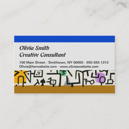 Carte De Visite Paul Klee Rich Harbour Expressionnisme Abstrait (Devant)