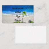 Carte De Visite Paume tropicale exotique de plage d'île (Devant / Derrière)