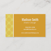 Carte De Visite Paume tropicale ; Remous jaune-orange (Dos)