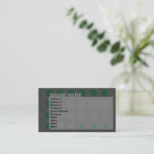 Carte De Visite paupières : vert : (Debout devant)