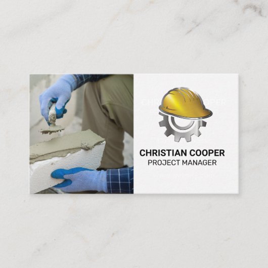 Carte De Visite Paver | Logo du Casquette dur de construction (Devant)