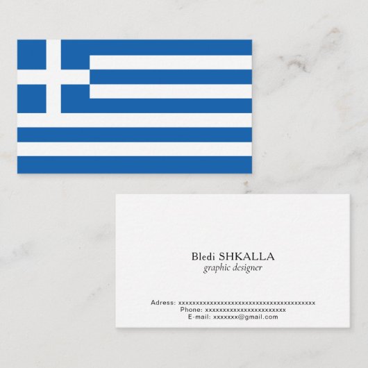 Carte De Visite pavillon de la Grèce (Devant / Derrière)