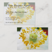 Carte De Visite Pavot blanc délicieux (Devant / Derrière)