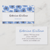 Carte De Visite Pavot bleu (Devant / Derrière)