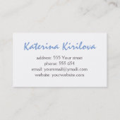 Carte De Visite Pavot bleu (Dos)