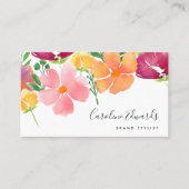 Carte De Visite Pavot de Californie | Aquarelle florale (Devant)