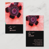 Carte De Visite Pavot rose, macro photo (Devant / Derrière)
