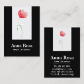 Carte De Visite Pavot rouge élégant moderne floral féminin de *~* (Devant / Derrière)