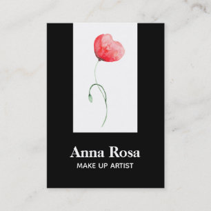 Carte De Visite Pavot rouge élégant moderne floral féminin de *~*