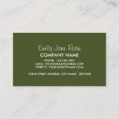 Carte De Visite Pavot rouge, fleuriste (Dos)