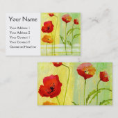 Carte De Visite Pavots - customisés (Devant / Derrière)