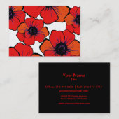 Carte De Visite Pavots oranges rouges audacieux (Devant / Derrière)