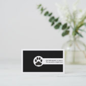 Carte De Visite Paw and QR code black Vet/Veterinary Clinic  (Debout devant)