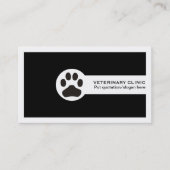 Carte De Visite Paw and QR code black Vet/Veterinary Clinic  (Devant)
