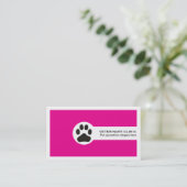 Carte De Visite Paw and QR code hot pink Vet/Veterinary Clinic (Debout devant)