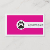 Carte De Visite Paw and QR code hot pink Vet/Veterinary Clinic (Devant)
