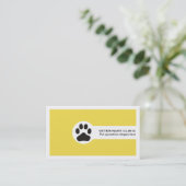 Carte De Visite Paw and QR code yellow Vet/Veterinary Clinic  (Debout devant)