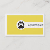 Carte De Visite Paw and QR code yellow Vet/Veterinary Clinic  (Devant)