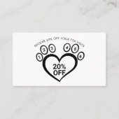 Carte De Visite Paw Animaux Grossissant Vet Loyauté (Devant)