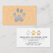 Carte De Visite Paw Chien Argent (Devant / Derrière)