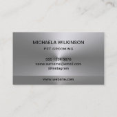 Carte De Visite Paw Chien Argent sur le service Grossiste pour Ani (Dos)