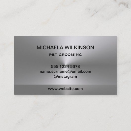 Carte De Visite Paw Chien Argent sur le service Grossiste pour Ani (Dos)