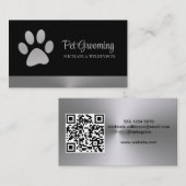Carte De Visite Paw Chien Argent sur le service Grossiste pour Ani (Devant / Derrière)