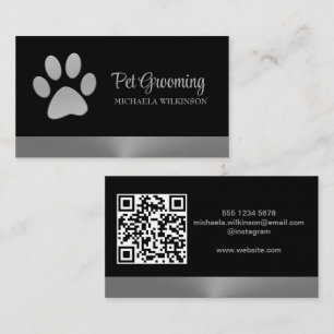 Carte De Visite Paw Chien Argent sur le service Grossiste pour Ani
