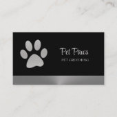 Carte De Visite Paw Chien Argent sur le service Grossiste pour Ani (Devant)