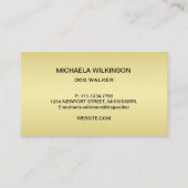 Carte De Visite Paw chien brillant or sur le service de grossissem (Dos)