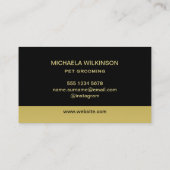 Carte De Visite Paw chien brillant or sur le service de grossissem (Dos)