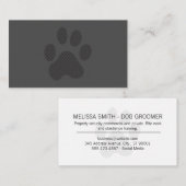 Carte De Visite Paw chien demi-ton (Devant / Derrière)