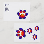 Carte De Visite PAW COLORÉ, blanc (Devant / Derrière)