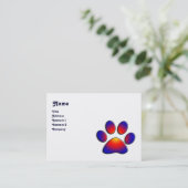 Carte De Visite PAW COLORÉ, blanc (Debout devant)