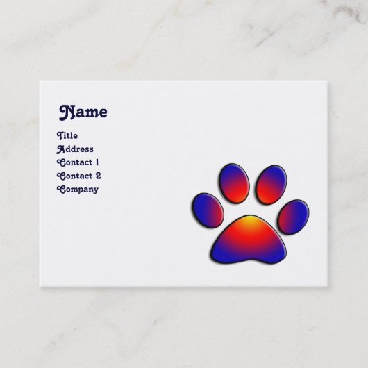 Carte De Visite PAW COLORÉ, blanc (Devant)