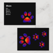 Carte De Visite PAW COLORÉ, noir (Devant / Derrière)