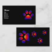 Carte De Visite PAW COLORÉ, noir (Devant / Derrière)