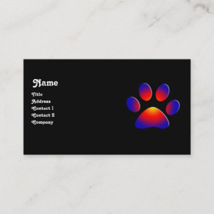 Carte De Visite PAW COLORÉ, noir