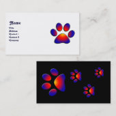 Carte De Visite PAW COLORÉ, noir blanc (Devant / Derrière)