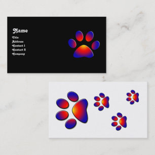 Carte De Visite PAW COLORÉ, noir blanc