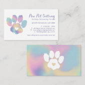 Carte De Visite Paw Grooming Sitter Avec Animaux De Compagnie Colo (Devant / Derrière)