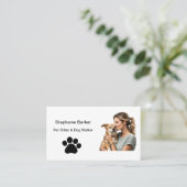Carte De Visite Paw minimaliste pour animaux assis (Debout devant)