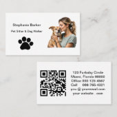 Carte De Visite Paw minimaliste pour animaux assis (Devant / Derrière)