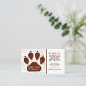 Carte De Visite Paw Print with Message and Name in Brown (Debout devant)