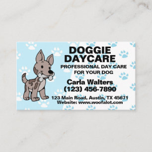 Carte De Visite Paw Prints Garderie pour Chiens