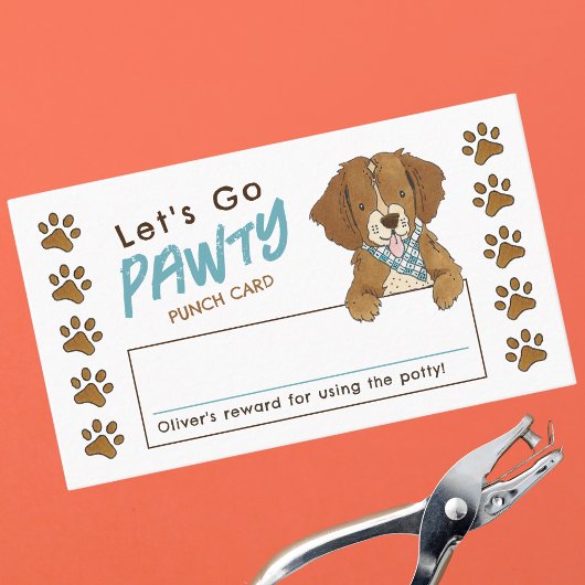 Carte De Visite Pawty Potty Training Rewards Punch Card