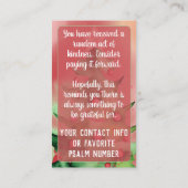 Carte De Visite Pay it Forward Random Act of Kindness Christmas (Dos)