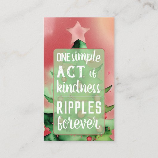 Carte De Visite Pay it Forward Random Act of Kindness Christmas (Devant)